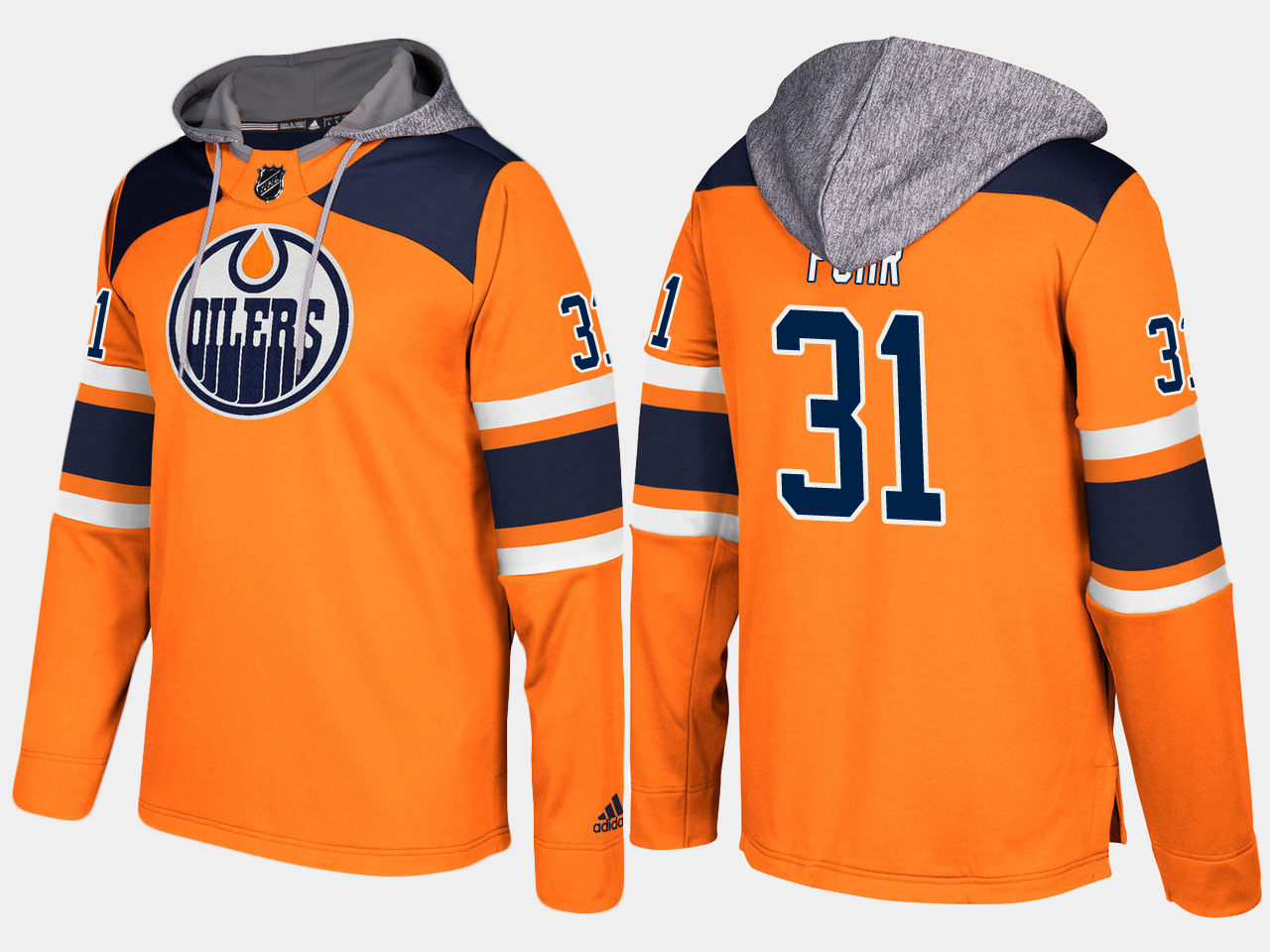 Men NHL Edmonton oilers retired 31 grant fuhr orange hoodie
